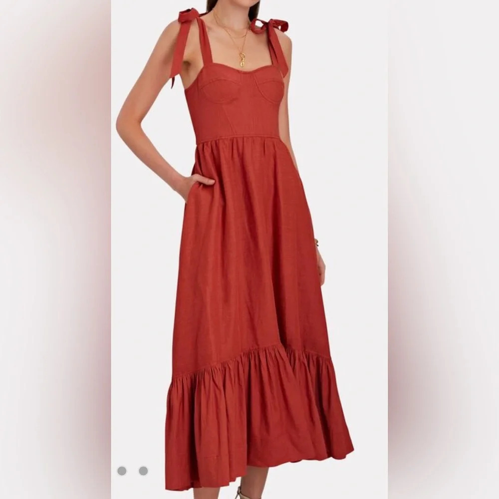 JONATHAN SIMKHAI Georgia Bustier Midi Dress - Picture 2 of 7